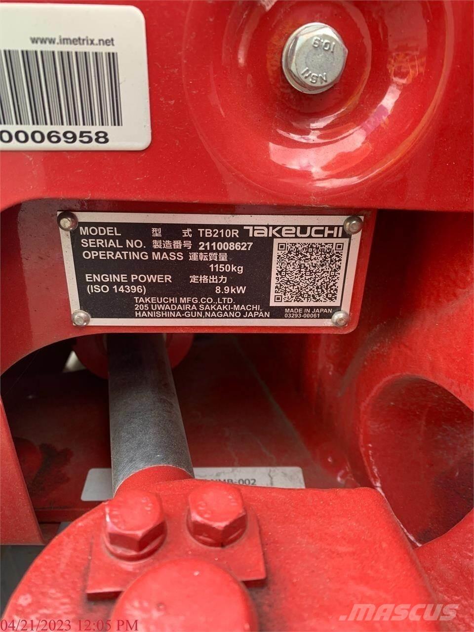 Takeuchi TB210R Mini kotrók < 7t