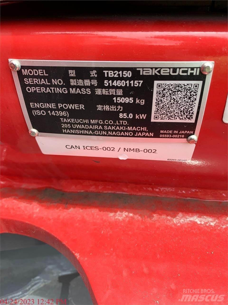 Takeuchi TB2150 Lánctalpas kotrók