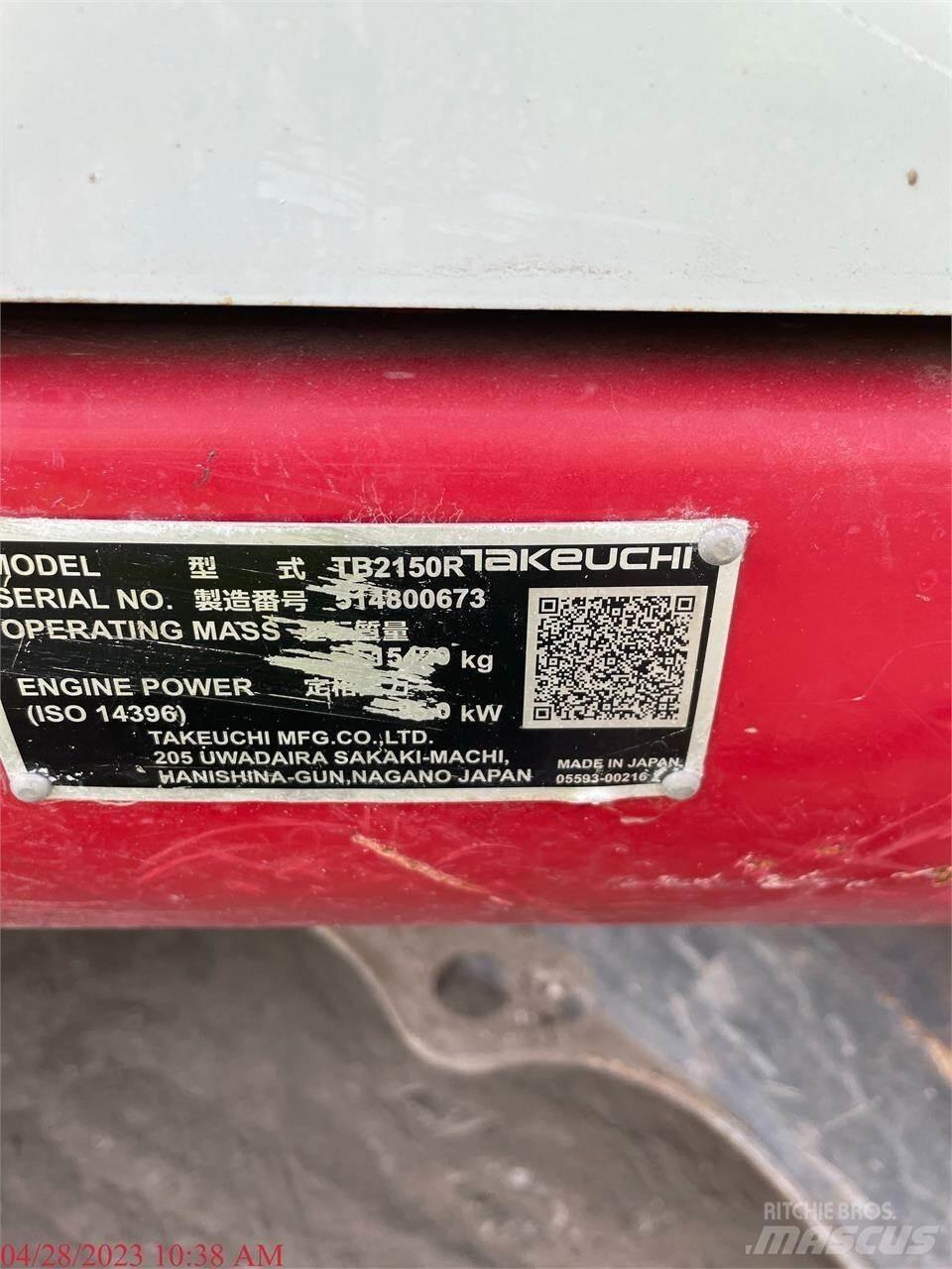 Takeuchi TB2150R Lánctalpas kotrók