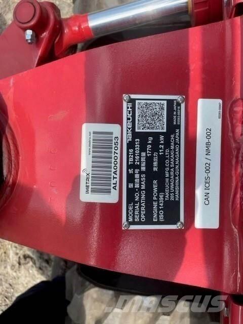 Takeuchi TB216 Mini kotrók < 7t