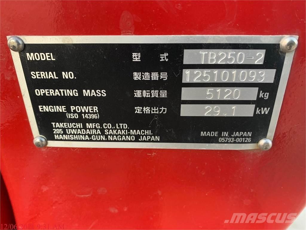 Takeuchi TB250-2 Mini kotrók < 7t
