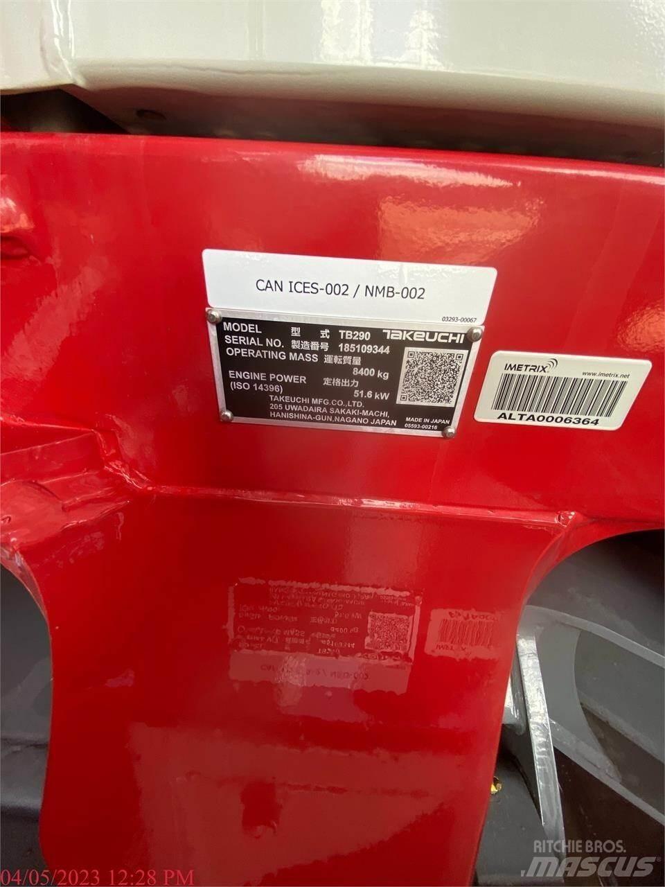 Takeuchi TB290 Lánctalpas kotrók