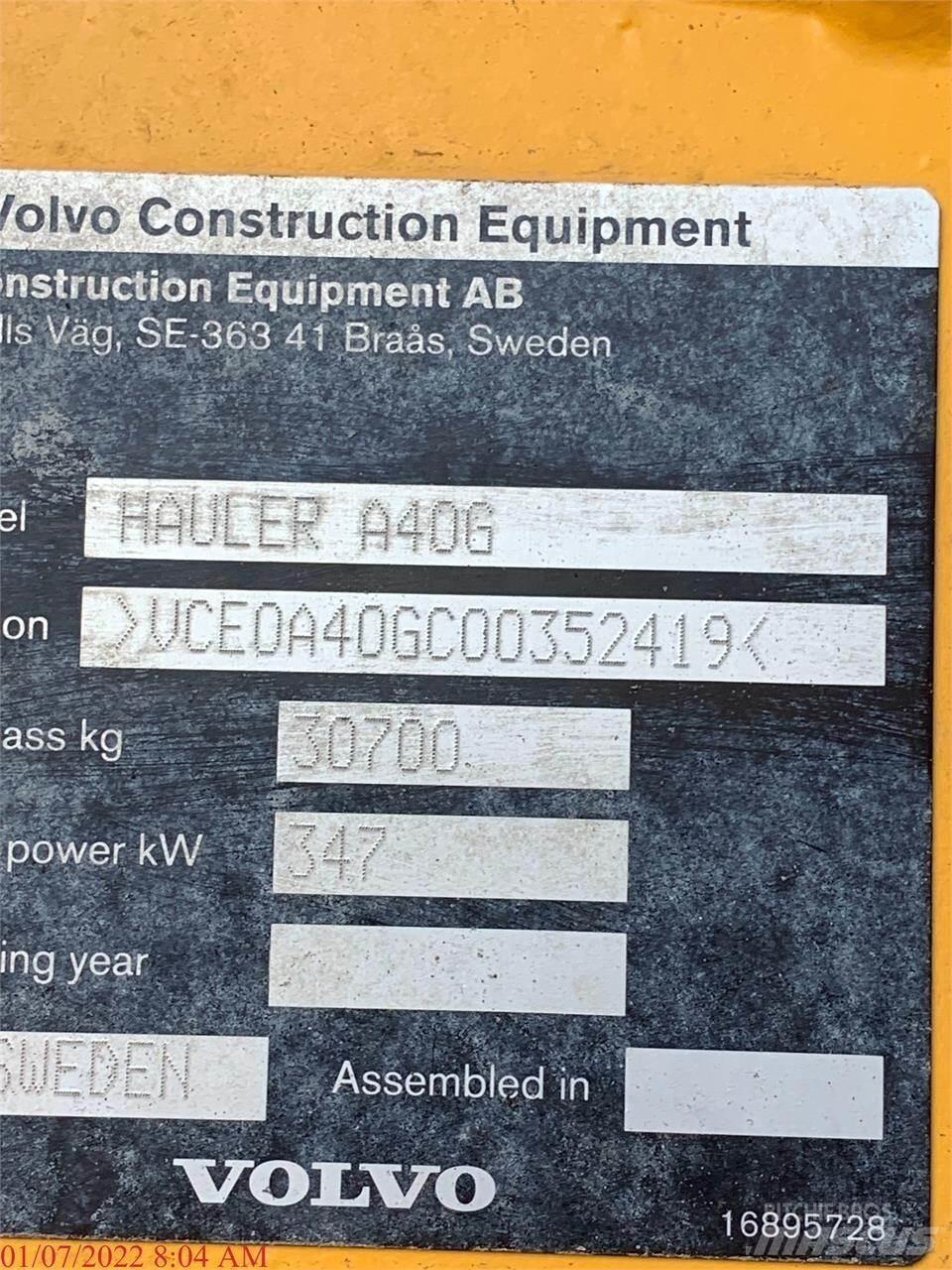 Volvo A40G Csuklósdömperek