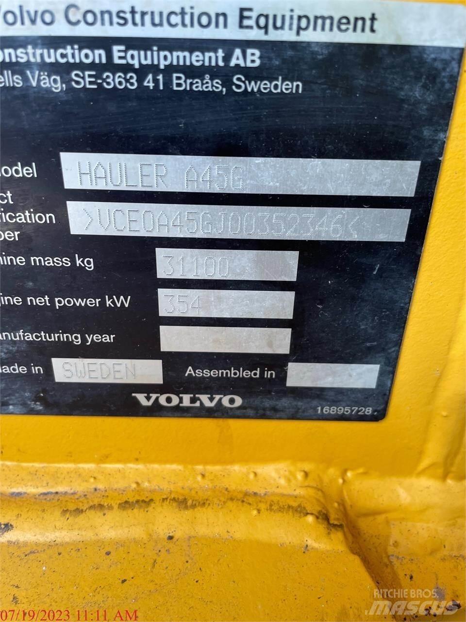 Volvo A45G Csuklósdömperek