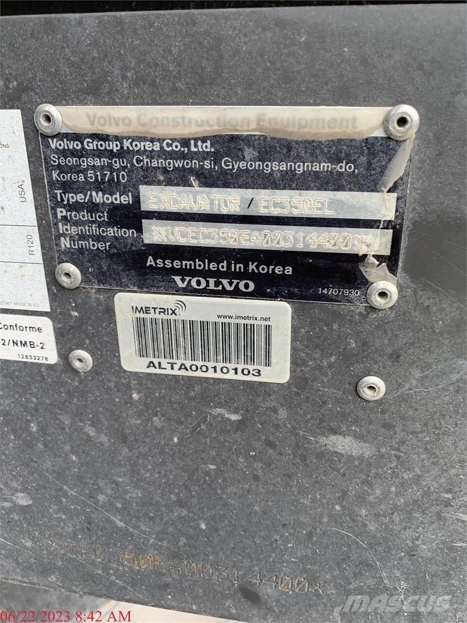 Volvo EC350EL Lánctalpas kotrók
