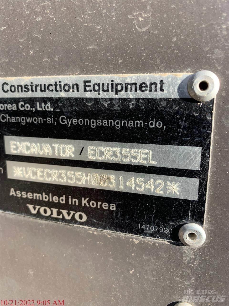 Volvo ECR355EL Lánctalpas kotrók