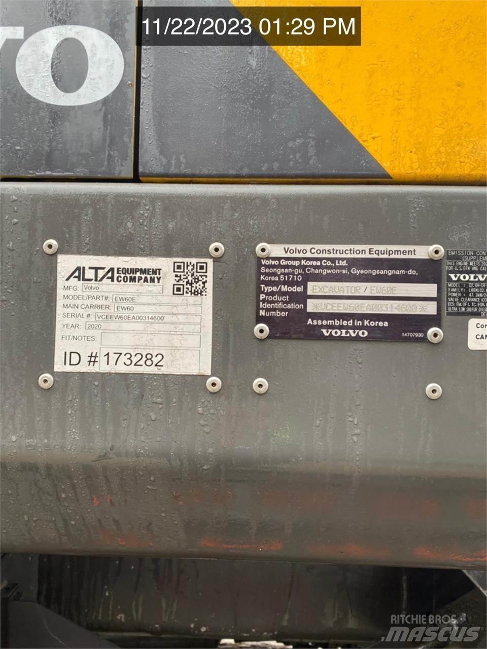 Volvo EW60E Gumikerekes kotrók