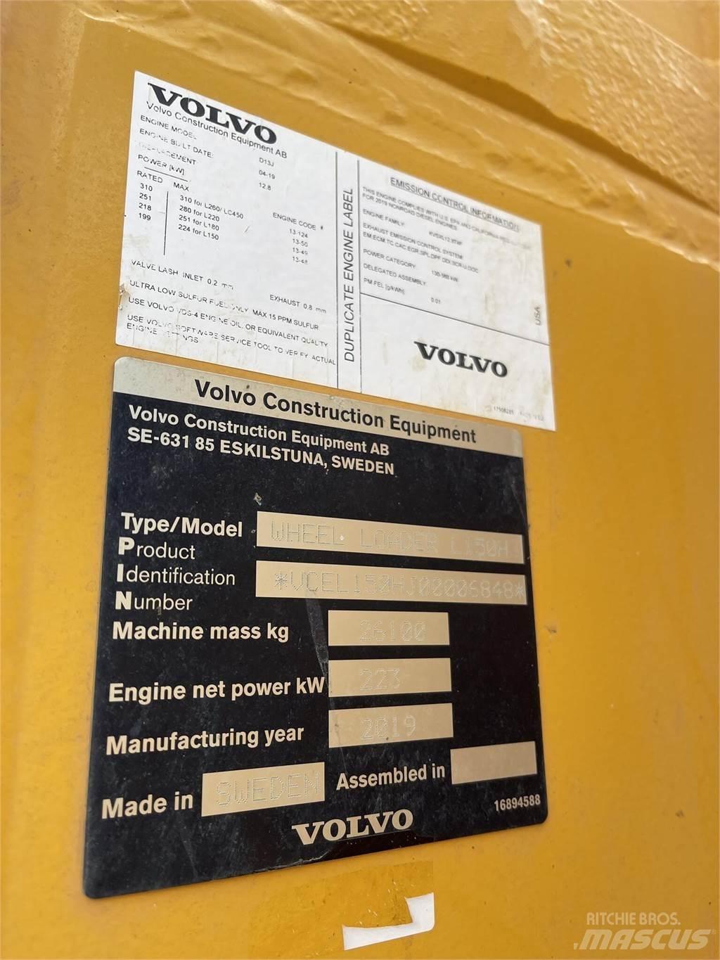 Volvo L150H Gumikerekes homlokrakodók