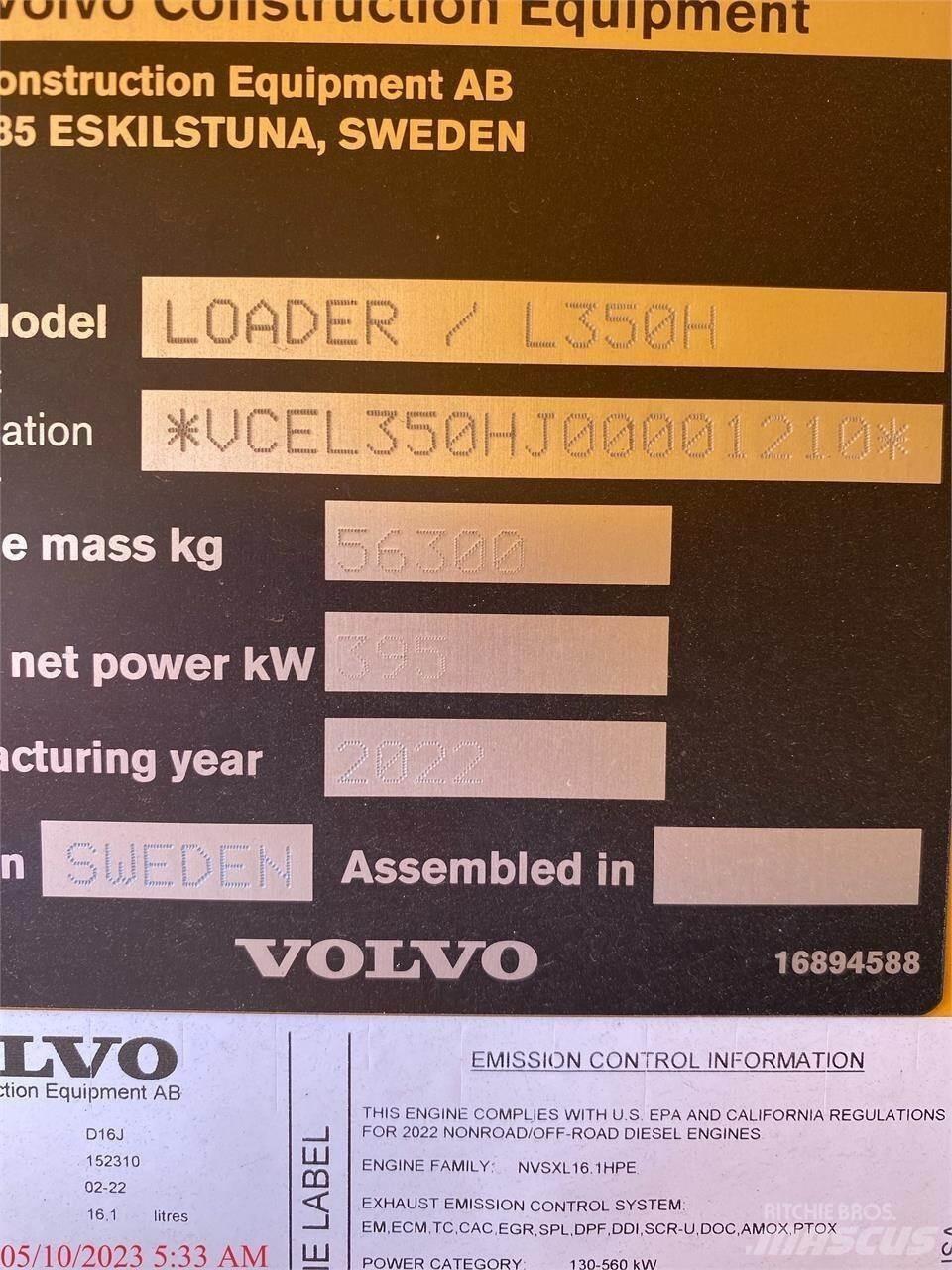 Volvo L350H Gumikerekes homlokrakodók