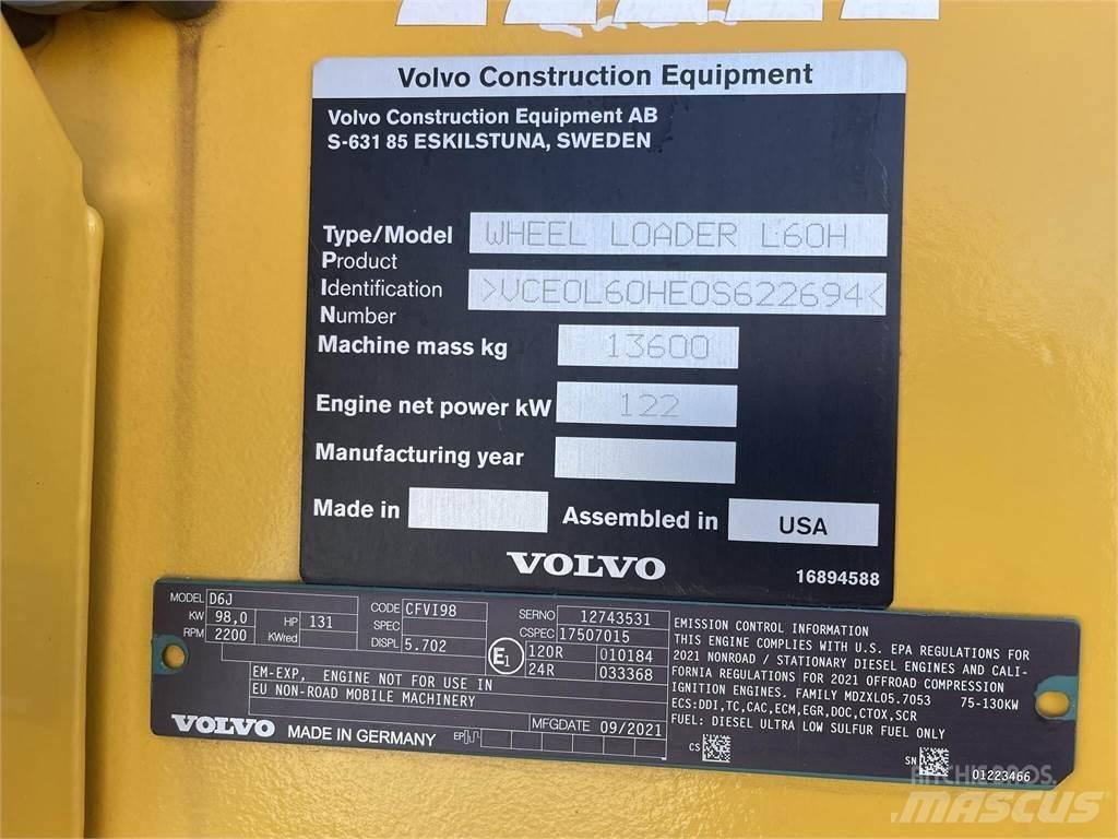 Volvo L60H Gumikerekes homlokrakodók