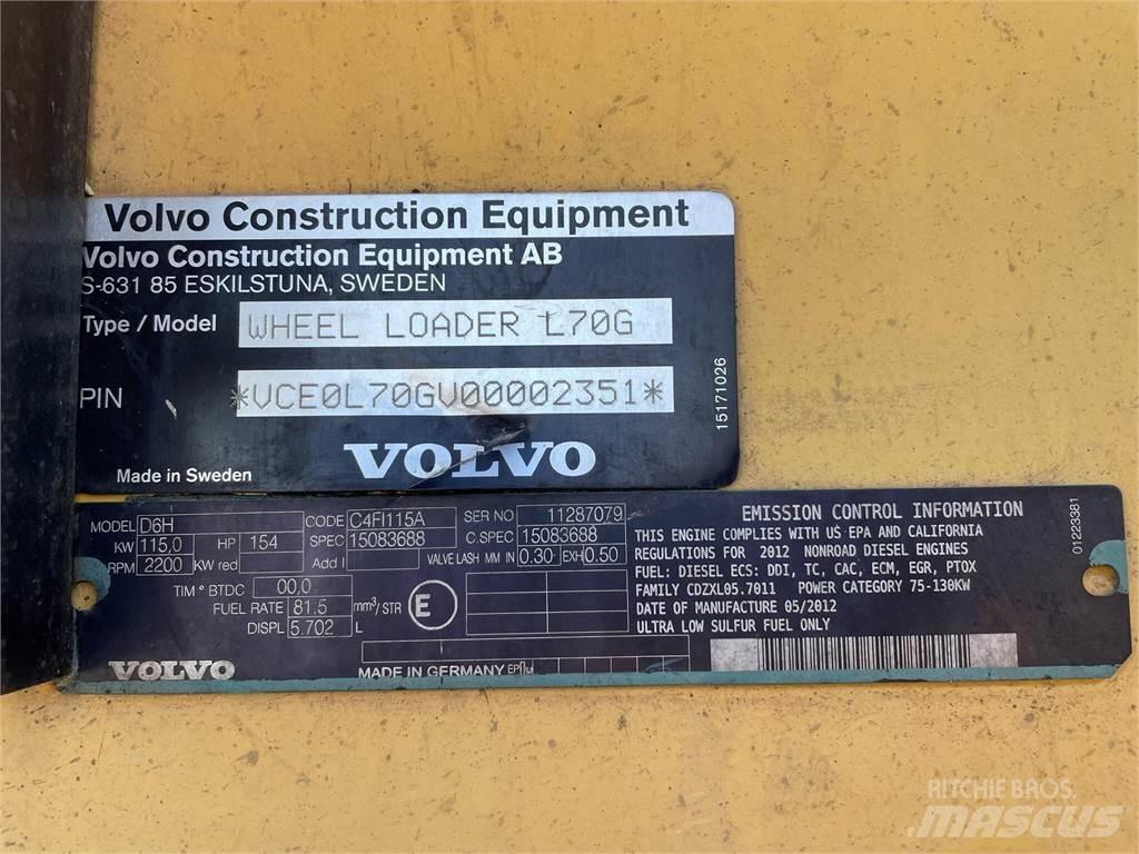 Volvo L70G Gumikerekes homlokrakodók