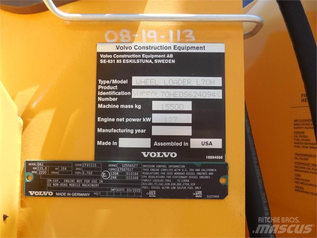 Volvo L70H Gumikerekes homlokrakodók