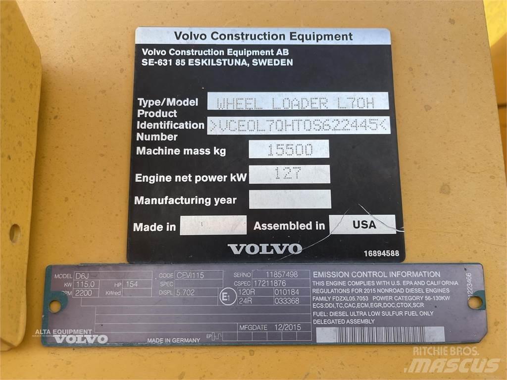 Volvo L70H Gumikerekes homlokrakodók