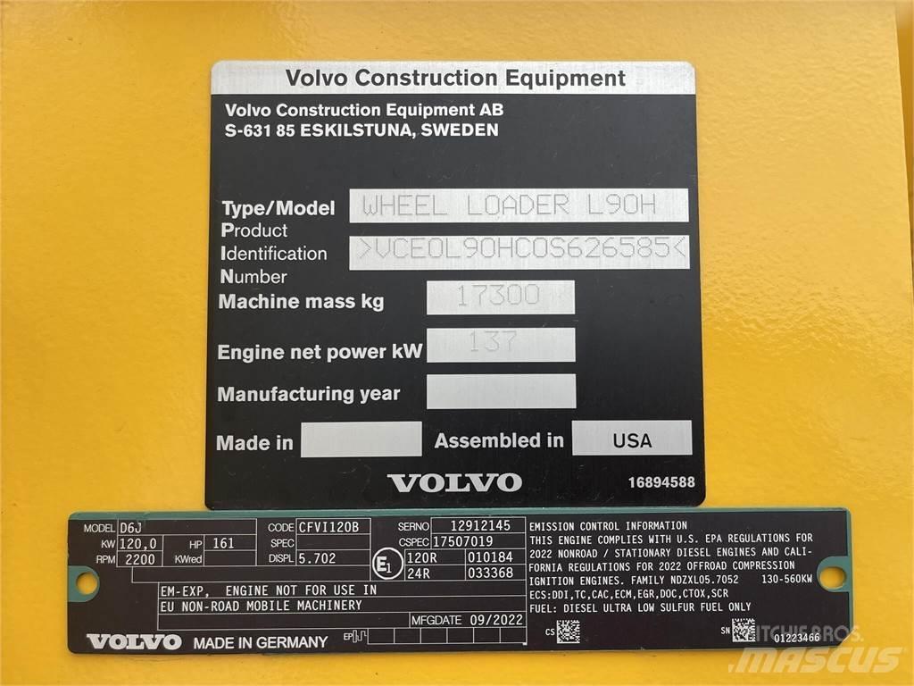 Volvo L90H Gumikerekes homlokrakodók