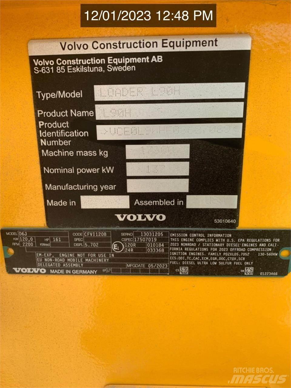 Volvo L90H Gumikerekes homlokrakodók