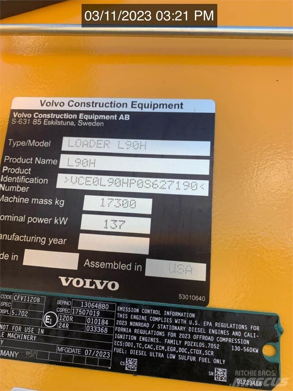 Volvo L90H Gumikerekes homlokrakodók