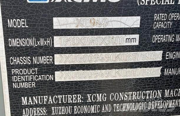 XCMG XC949 Gumikerekes homlokrakodók