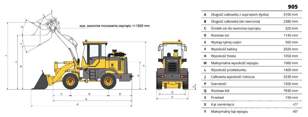 Günstig 905 Teleszkópos mezőgazdasági rakodók