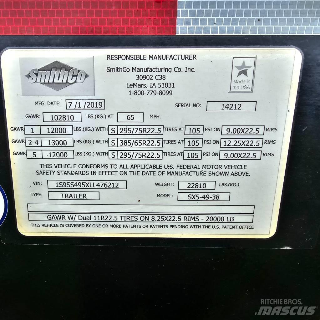 SmithCo SX5-49-38 Billenő pótkocsik