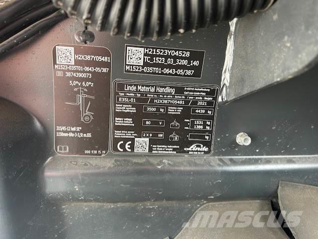 Linde E35L Elektromos targoncák