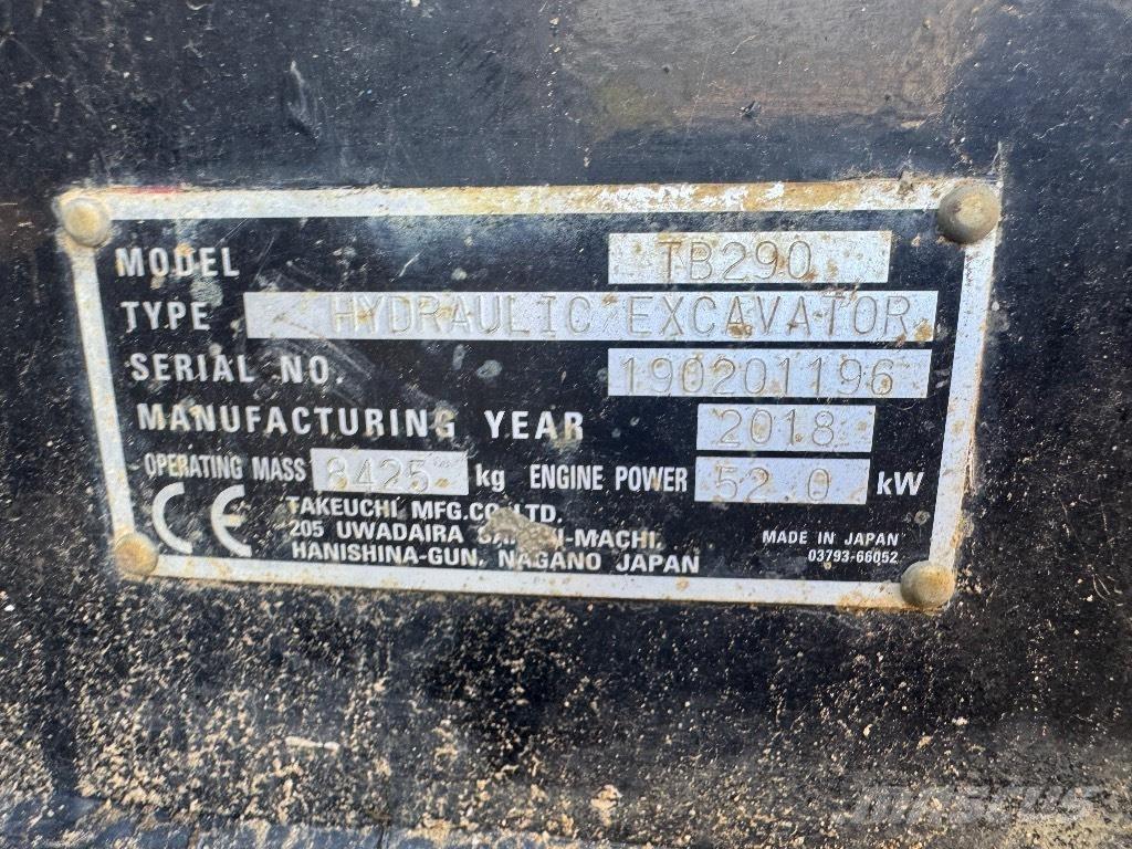 Takeuchi TB 290 Közepes (midi) kotrók 7 t - 12 t