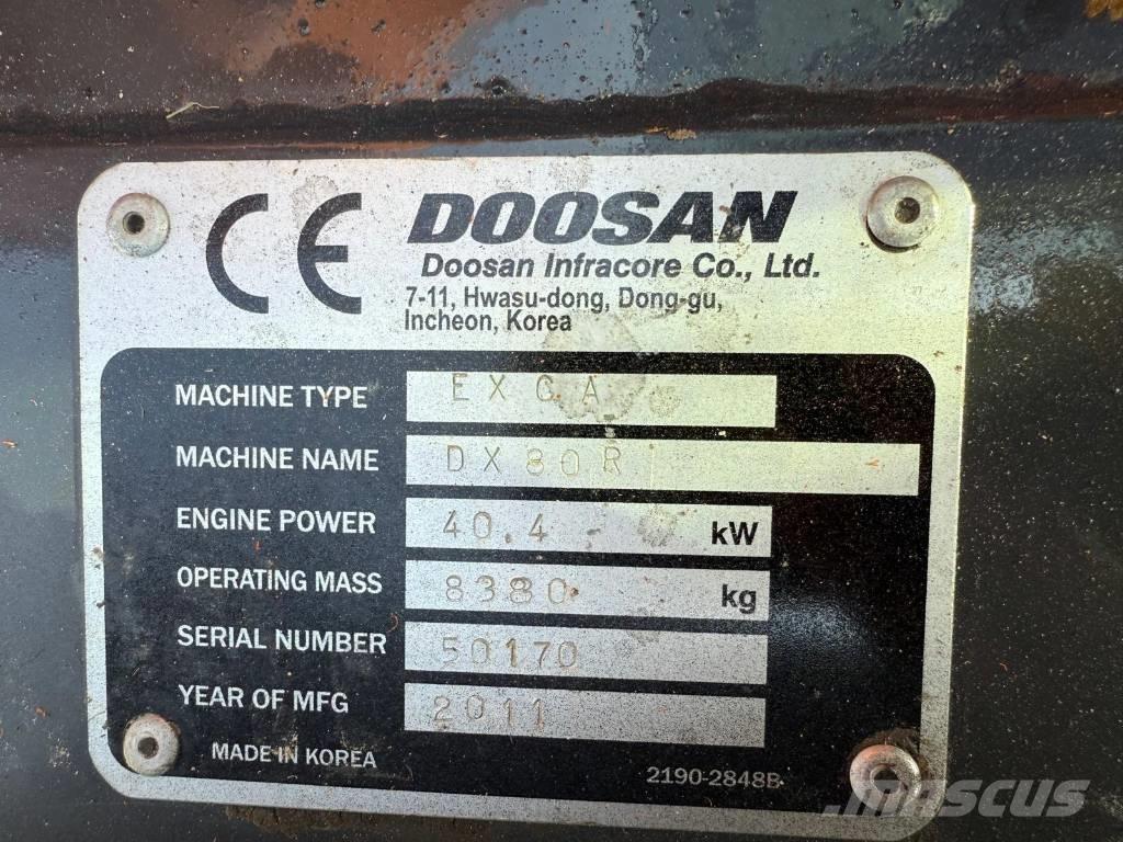 Doosan DX 80 R Közepes (midi) kotrók 7 t - 12 t