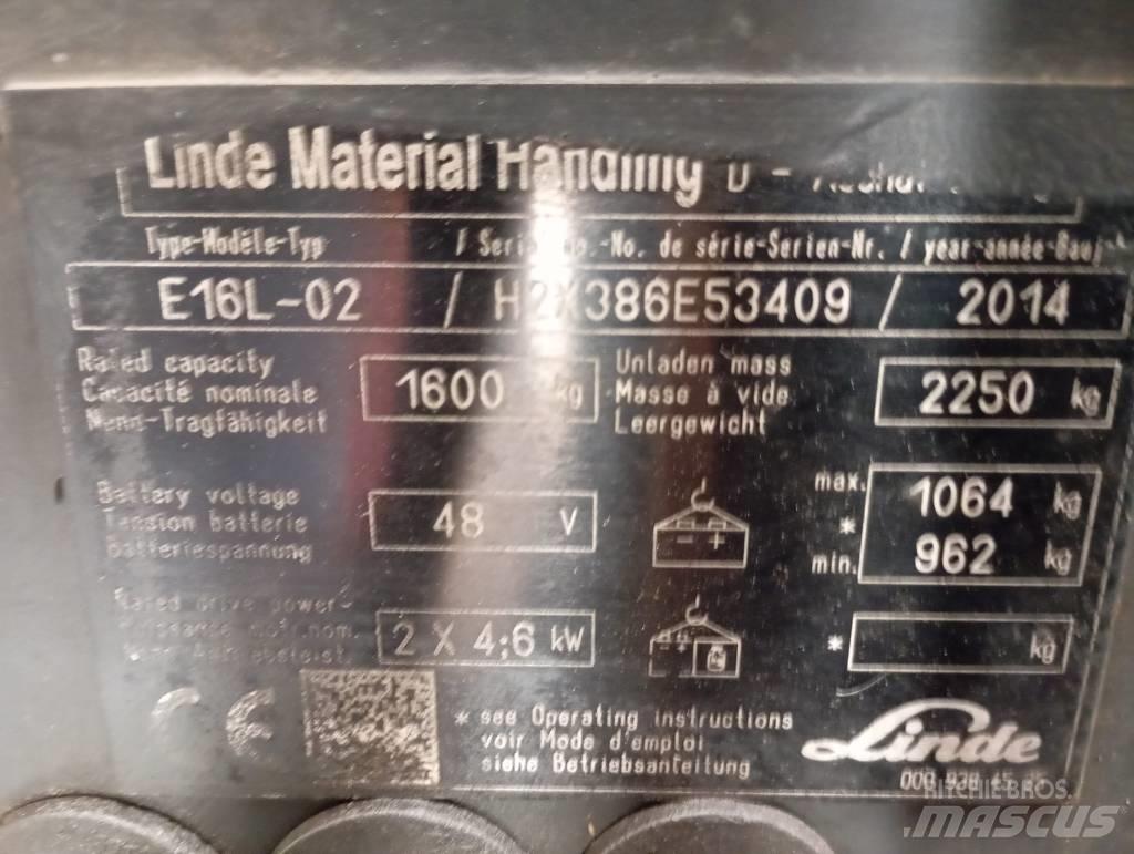 Linde E 16 Elektromos targoncák