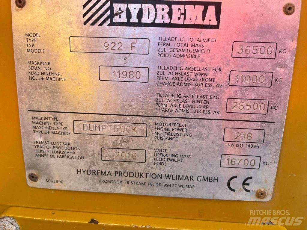 Hydrema 922 F Mezei dömperek