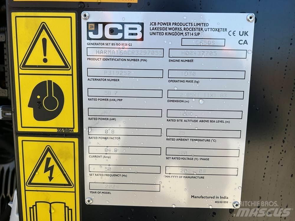 JCB G65QS Dízel áramfejlesztők