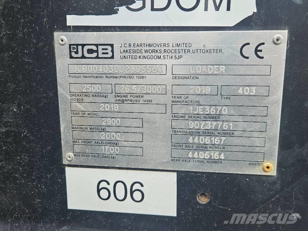 JCB 403 Mini homlokrakodók