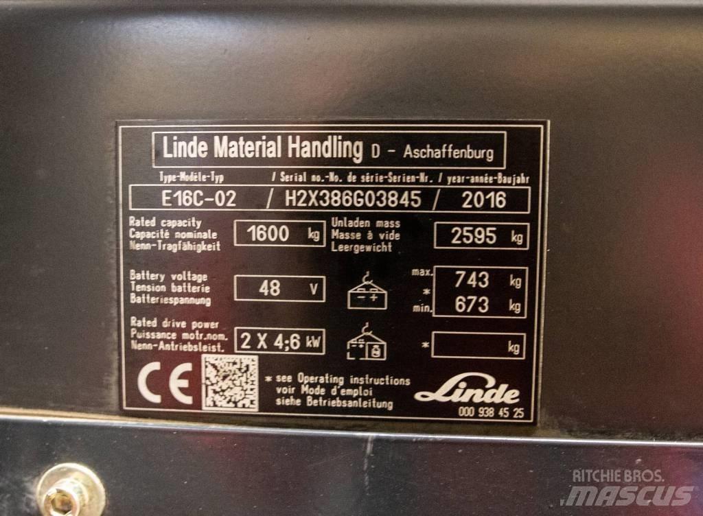 Linde E 16 C-02 Elektromos targoncák
