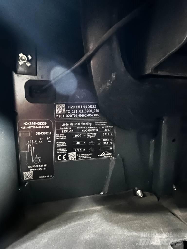 Linde E20PL/386-02 Elektromos targoncák