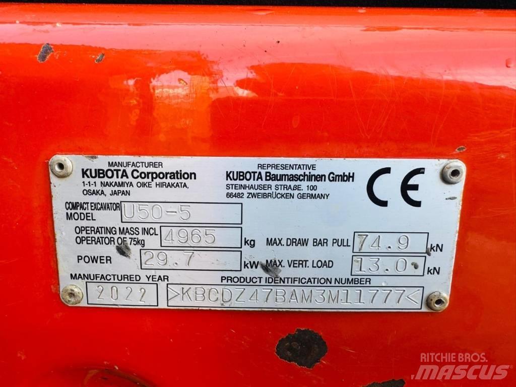Kubota U50-5 Mini kotrók < 7t