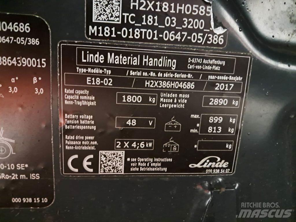 Linde E18-02 Elektromos targoncák