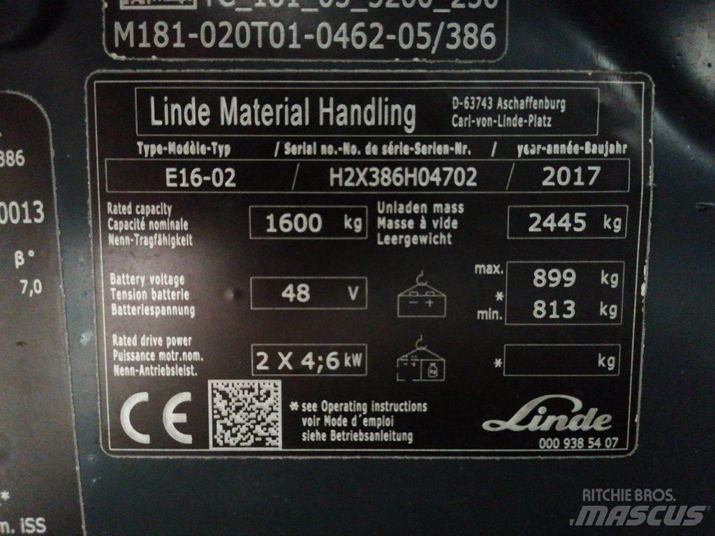 Linde E16-02 Elektromos targoncák