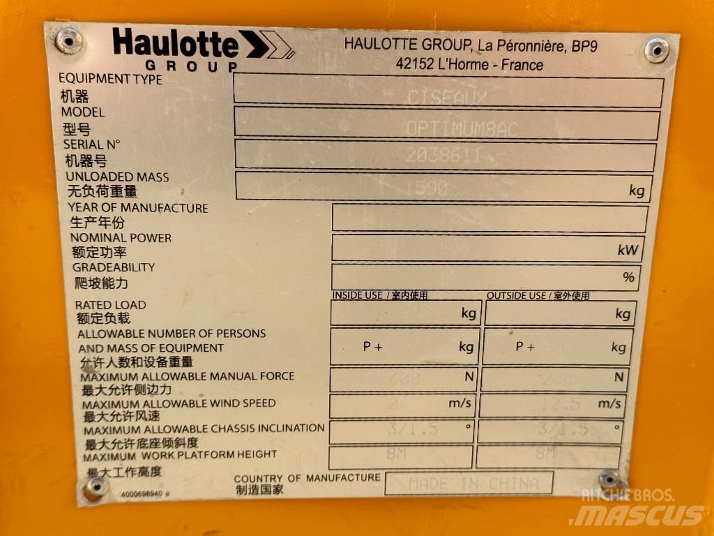 Haulotte OPTIMUM 8 Ollós emelők
