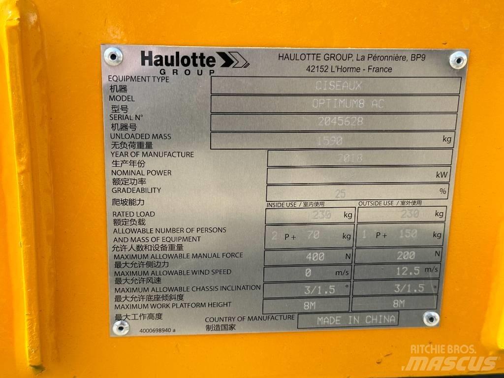 Haulotte OPTIMUM 8 Ollós emelők