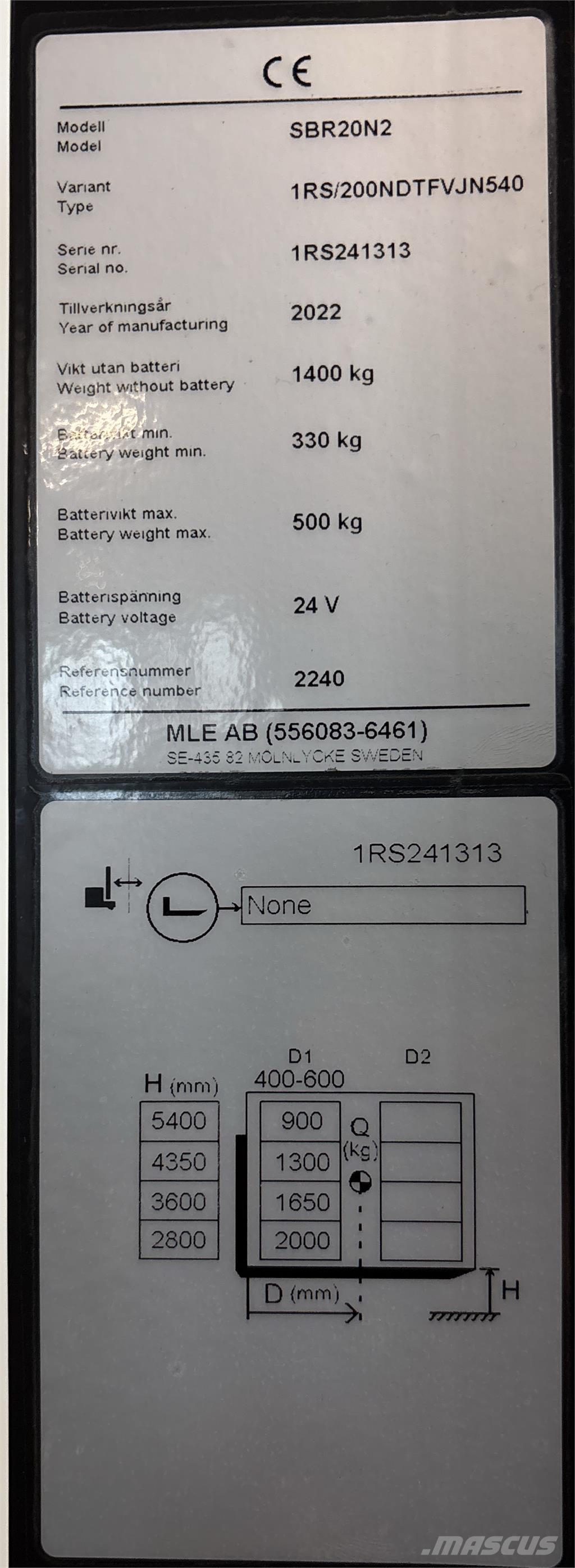 Mitsubishi SBR20N2 Elektromos gyalogkíséretű targoncák