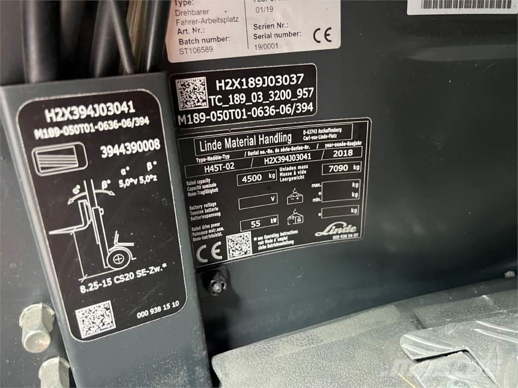 Linde H45T-02 Gázüzemű targoncák