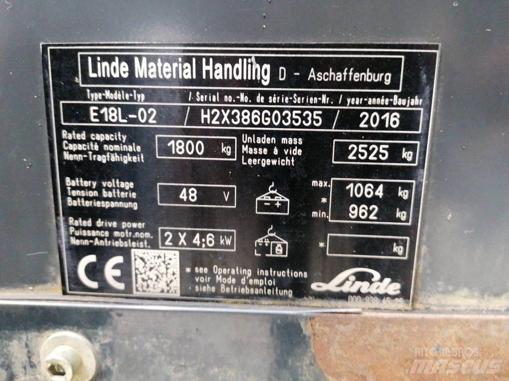Linde E18L-02 Elektromos targoncák