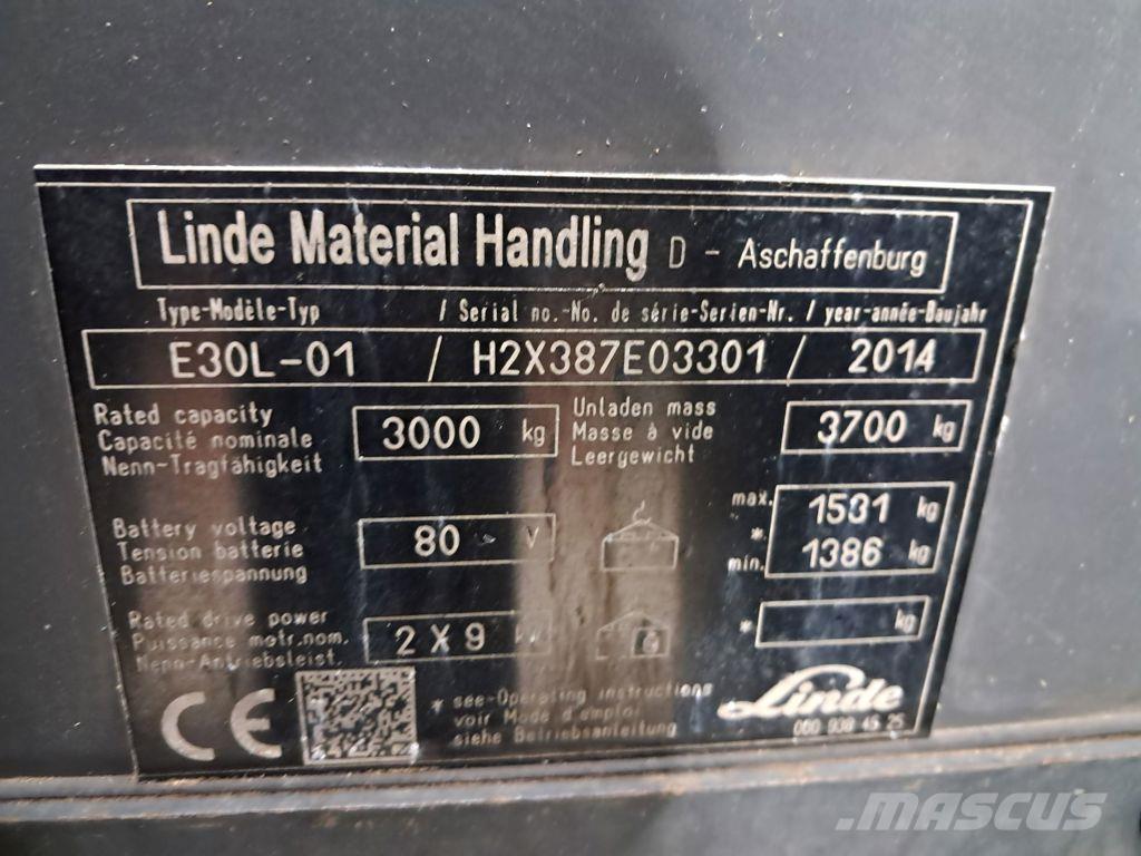Linde E30L-01 Elektromos targoncák