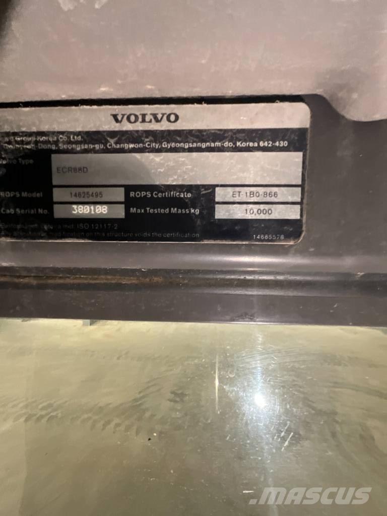 Volvo ECR 88 D Vezetőfülke és belső tartozékok