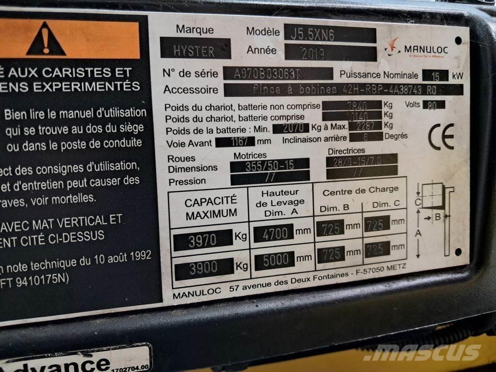 Hyster J5.5XN6 Elektromos targoncák