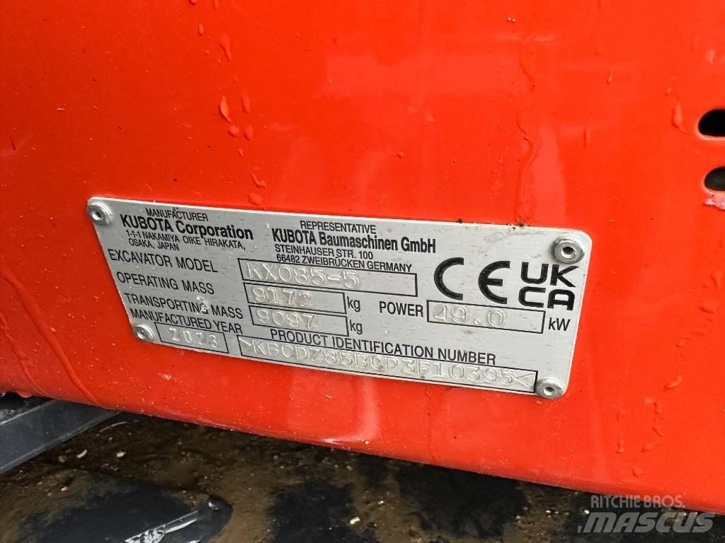 Kubota KX 085-5 2PGL Közepes (midi) kotrók 7 t - 12 t