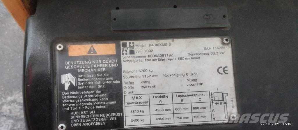 Hyster H4.00XMS-6 Gázüzemű targoncák