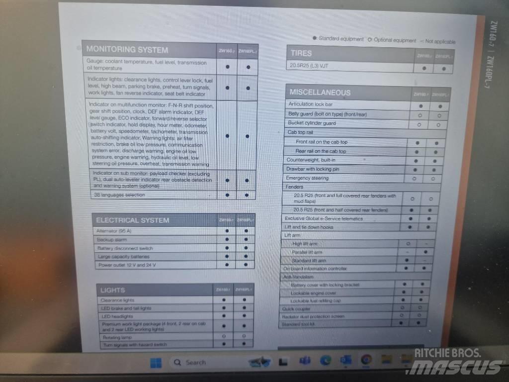 Hitachi ZW160-7 Gumikerekes homlokrakodók