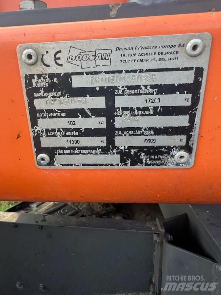 Doosan DX 160 W-3 Gumikerekes kotrók
