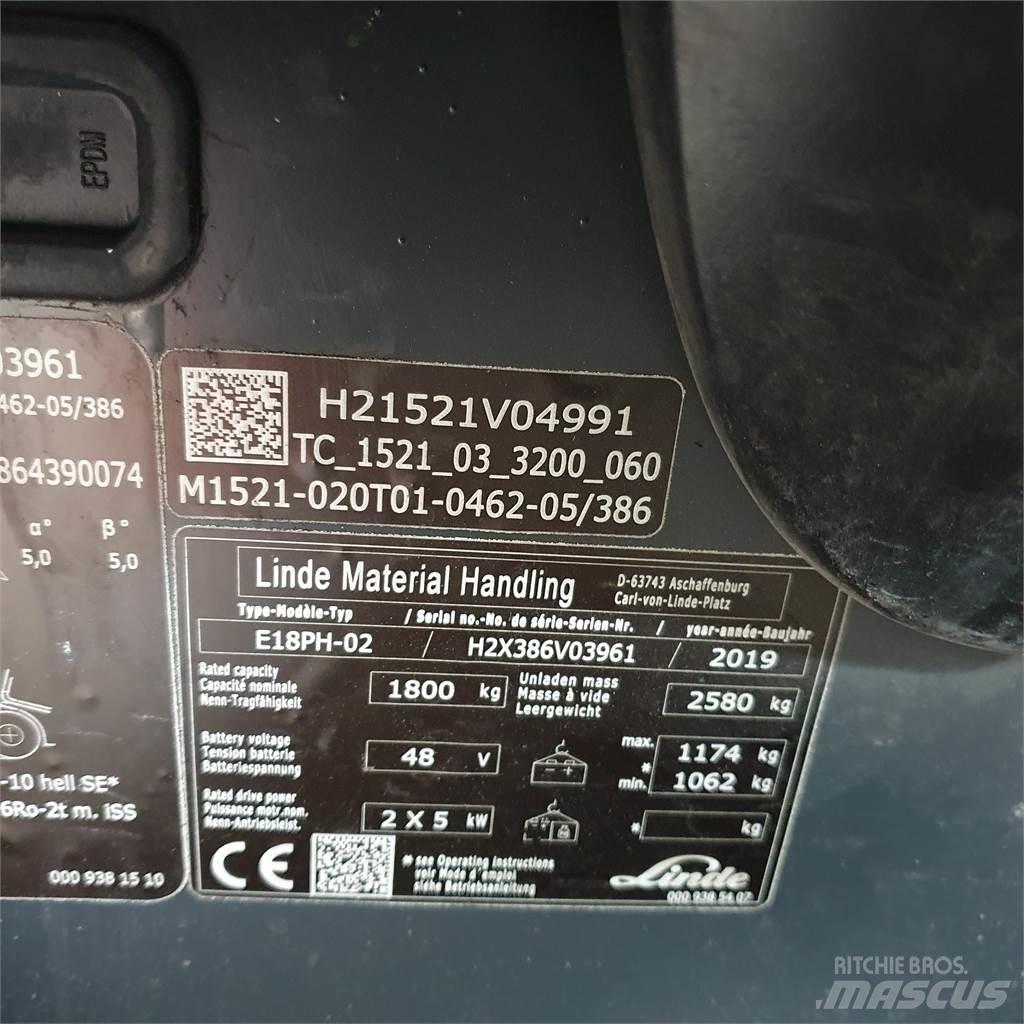Linde E18PH Elektromos targoncák