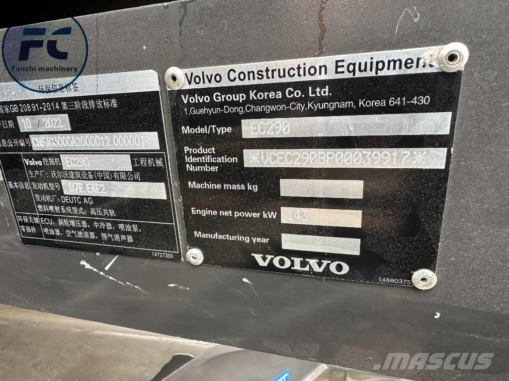 Volvo EC 290 Lánctalpas kotrók
