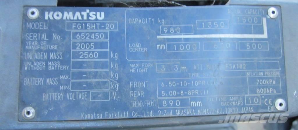 Komatsu FG 15 HT-20 Gázüzemű targoncák